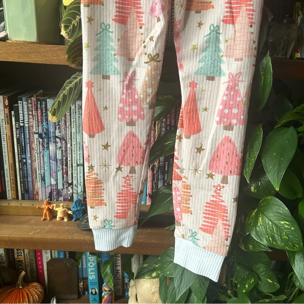 Festive Christmas Tree Print Pajama Pants Leggings by Limitless Bootique